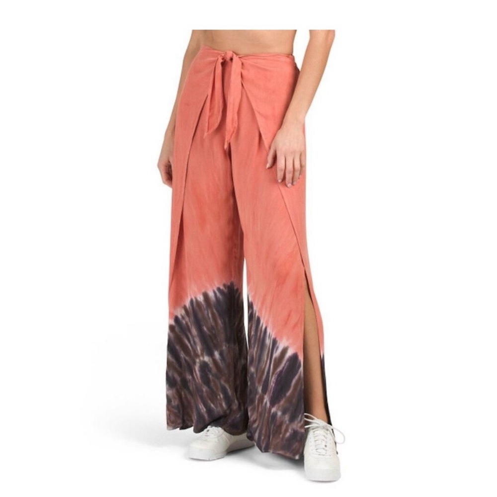 NWT YOUNG FABULOUS & BROKE Abigail Pants In Ombre Orange Pink Yellow Size S